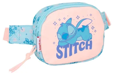 Productafbeelding van Safta Stitch, riemtas, 14x11x4 cm, blauw, roze. Kinderen, één maat (one size)