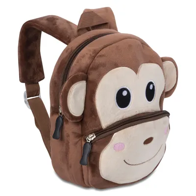 Produktbild von all Kids United Kinderrucksack Affe für Kleinkinder & Babys - Süßer Tierrucksack aus Nylon in Braun, leicht & bequem für Mädchen & Jungen