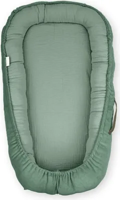 Image de regalik Nid bébé nouveau-né Vert – coton & velours hypoallergénique, lounger portable 0–8 mois, confort & sécurité, fabriqué en Europe