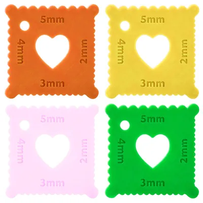Näh-Lineal Stichmaß, 4 Stück, 2-5 mm Abstand, Clip-On Führung