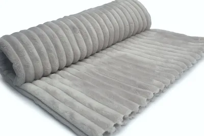 Obrázek produktu pro Pletenina Minky Stripes, světle šedá 50 x 160 cm