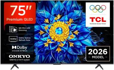 Image de TCL P8L 75P8L, 190,5 cm (75 pouces), 3840 x 2160 px, QLED, Smart TV, Wi-Fi, Noir