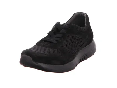 A single black sneaker is shown against a white background.