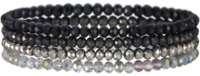 Immagine prodotto di Bracciale da donna, multistrato, con cristalli e perle, stile boho, gioiello alla moda, colore nero