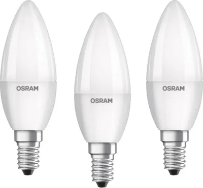 Produktbild von Osram E14 Base Classic B 40 LED-Leuchtmittel | 4,9 W — 40 W entspricht Glühlampe, Kerzen/mattes LED-Leuchtmittel, warmweiß — 2700 K, 3 Stück (1er Pack) []