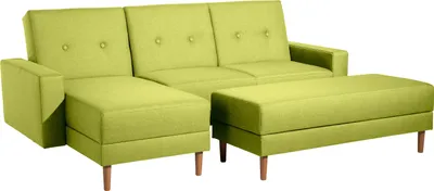 Produktbild von Max Winzer Funktionssofa mit Hocker Just Cool - Flachgewebe apfel - Maße: 230 x 144 x 92 cm