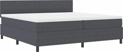 Produktbild von vidaXL Boxspringbett Dunkelgrau und Weiß 200 x 200 cm Cordstoff