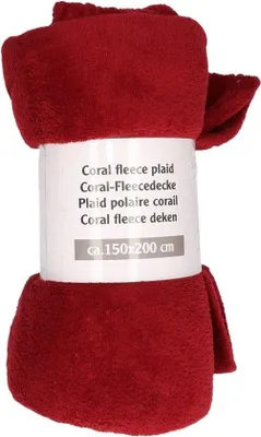 Productafbeelding van Unyqoos® Fleece deken, bordeauxrood, 150 x 200 cm – warme, zachte polyester deken (230–280 g), veelzijdig plaid voor bank en bed