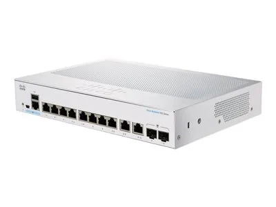 Image de Cisco Business 250 Series CBS250-8T-E-2G - Commutateur - L3 - Smart - 8 x 10/100/1000 + 2 x Combi-SFP - Montable en rack