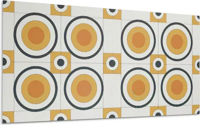 Produktbild von Geometrie Von Kreisen Und Quadraten – Selbstklebende Fliesen – Wandverkleidung – Wandpaneel – PVC Fliesen – Vinylflisen – PCV Flisen – Selbstklebend – Wanddeko – 120 x 60 cm