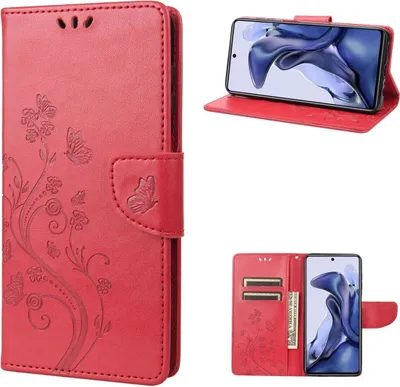 Produktbild von König Design Hülle kompatibel mit Xiaomi Poco X4 Pro 5G Kunstleder Handyhülle - Handy Case Rot