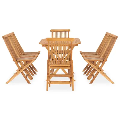 Immagine prodotto di vidaXL Set da pranzo da giardino pieghevole in legno massello di teak, 9 pezzi