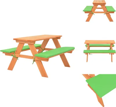 Produktbild von vidaXL Kinder-Picknicktisch mit Bänken 89×79×50 cm Massivholz Tanne - Gartenmöbel-Sets