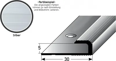 Produktbild von Einschubprofil "Cavan" für Laminat, 5 mm Einfasshöhe, Aluminium eloxiert, gebohrt-silber-1000