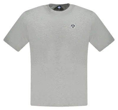 Produktbild von Graues Kurzarm-Herren T-Shirt mit Rundhals & Logo-Applikation