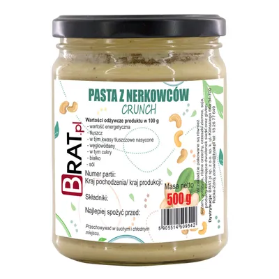 Zdjęcie produktu dla Pasta z nerkowców CRUNCH 500g