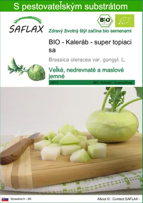 Obrázok produktu pre SAFLAX - BIO - Kaleráb - super topiaci sa - Brassica oleracea var. gongyl. L. - 20 Semená - S pestovateľským substrátom bez klíčkov
