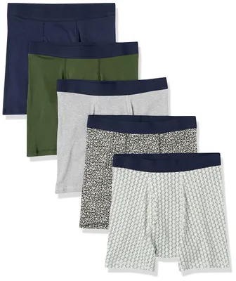 Produktbild von A. Essentials Herren Atmungsaktive Boxershorts aus Baumwolle, ohne Etikett, 5er-