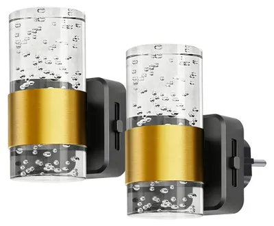 Produktbild von LED Nachtlicht Steckdose Schwarz Kupfer Up-and-Down Acryl 2er-Pack 2700K