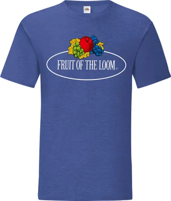 Produktbild von Fruit of the Loom Iconic 150 T-Shirt mit Vintage-Logo auf der Brust Farbe: retro royalblau meliert - Vintage-Logo groß Größe: M