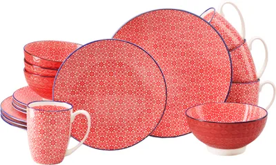 Obrázok produktu pre CreaTable, 24787, stredomorská červená, kombinovaná sada 16 dielov, kamenina