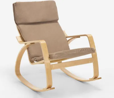 Image de Fauteuil à Bascule Design Scandinave Ergonomique Aalborg - Beige