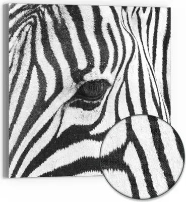 Produktbild von DEQORI Hybrid Leinwand Bild 30x30 cm 'Blick der Wildnis' Wandbild Glas flach modern