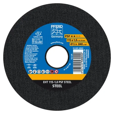 Image de PFERD TOOLS Disque à tronçonner EHT droit Ligne universelle PSF STEEL pour acier