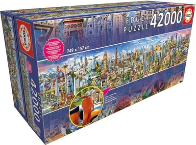 Produktbild von Educa 17570, Einmal um die Welt, 42000 Teile Puzzle