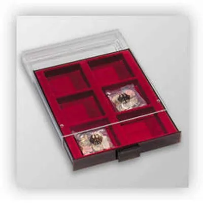 Produktbild von Münzbox 6 eckige Fächer im Format 86x86 mm, rauchfarben