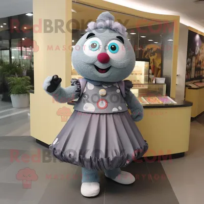Immagine prodotto di Personaggio in costume della mascotte REDBROKOLY Grey Candy vestito con una gonna a trapezio e orologi da polso