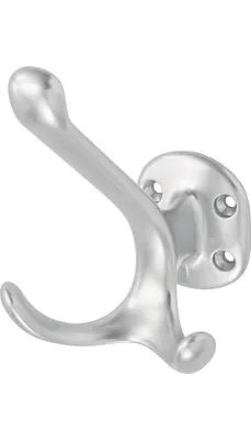 Immagine prodotto di gancio hermeta 0028 doppio 90 mm alluminio anodizzato argento 100 mm - 0028-01E