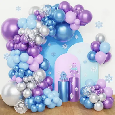 Produktbild von Ballongirlande blau lila 3 m, für Geburtstag