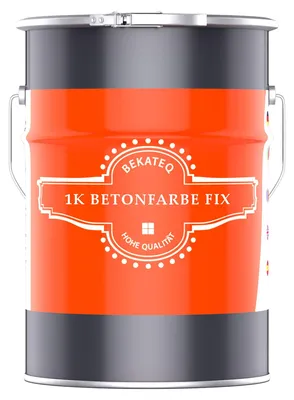 Produktbild von BEKATEQ Betonfarbe 1kg Weiß für aussen in seidenmatt - Bodenfarbe befahrbar, lösemittelfrei, rutschfest, UV-fest, schnell trocken - BE-675