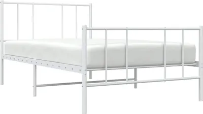 Obrázok produktu pre vidaXL Detská posteľ s čelom a nohami kovová biela 90x190 cm