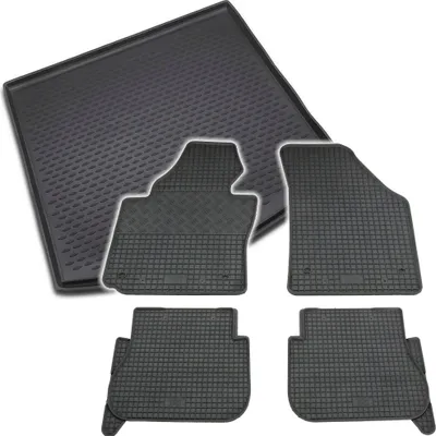 Produktbild von Gummi Kofferraumwanne + Fußmatten Set für VW Touran 1T, Bj. 2/2003-2015