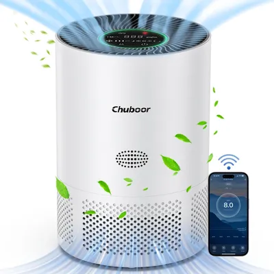 Produktbild von Luftreiniger PJ01 - HEPA Luftreiniger - H13 HEPA Filter - CADR 185 m³/h 35–60 m² - WLAN App Steuerung - Leise ≤25 dB - Entfernt PM2.5 Rauch Pollen Geruch - Weiß