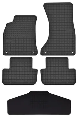 Zdjęcie produktu dla Dywaniki gumowe z tunelem do Audi A4 B8 2008-2015 (sedan/kombi/van) – 5 szt., czarne, dopasowane – Wielganizator SolidTread
