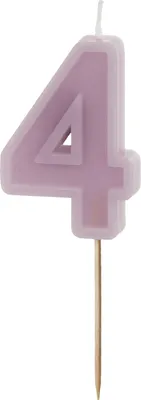 Produktbild von Geburtstagskerze Zahl 4, lila, 6 cm