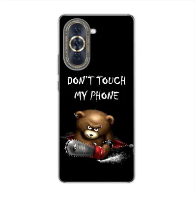 Produktbild von König Design Hülle kompatibel mit Huawei nova 10 Kunststoff Soft Handyhülle - Handy Case Dont Touch My Phone Bär Schwarz