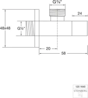 Produktbild von Steinberg Serie 120 Eckventil 1201640 chrom, 1/2" x 3/8"