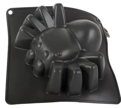 Produktbild von GKA XL 3D Silikon Backform Spinne Silikonbackform 18 cm Kuchenform Silikonform schwarz