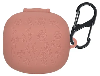 Image de Étui en silicone kwmobile pour Anker soundcore P40i - Étui de protection pour écouteurs avec mousqueton - Motif gaufré Dark Rose
