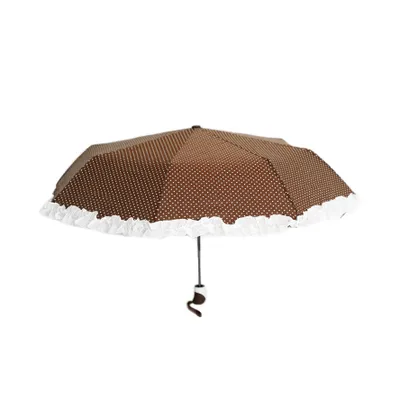 Image de Parapluie de poche télescopique élégant avec housse de protection - Stylé & Pratique Marron
