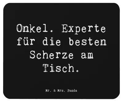 Produktbild von Mr. & Mrs. Panda Mauspad Spruch Onkel Scherzkönig - Schwarz - Geschenk, Bruder von Mama, Dankeschön, computer, mausteppich, Geburtstage, Familie, Patenonkel, Mouse Pad