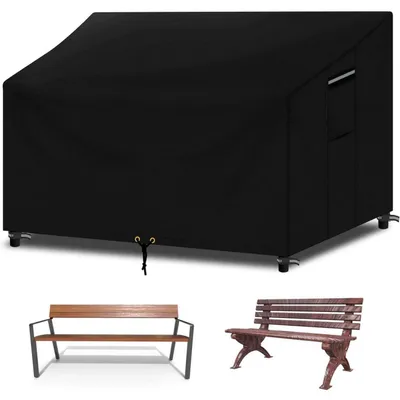 Produktbild von Banküberzug 3-Sitzer wasserdicht winddicht UV-beständig 163x66x63/89 cm Schwarz