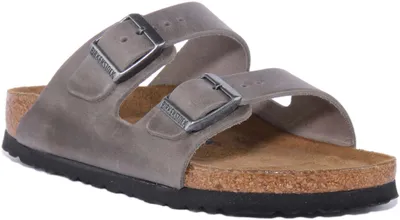 Zdjęcie produktu dla Birkenstock Arizona SBF 2 Strap Leather Sandal Grey - 7.5 UK - 41 EU - 10/10.5F - 8/8.5M US / Grey
