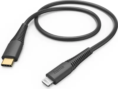 Obrázok produktu pre Hama 00201602, 1,5 m, Lightning, USB C, Samec, Samec, Čierna