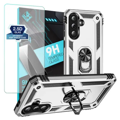 Produktbild von Armor Outdoor Handyhülle für Samsung Galaxy A56 5G Handy Panzer Case Schutzhülle mit 9H Displayglas Displayschutz Farbe: Silber