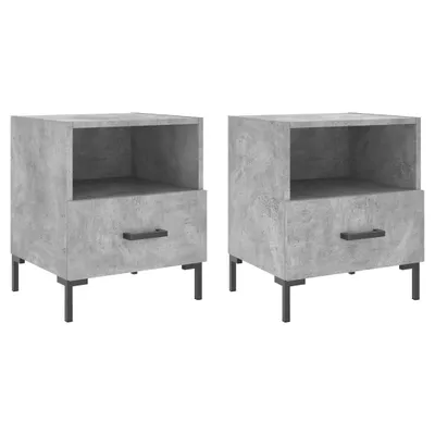 Produktbild von Nachttische 2 Stk. Betongrau 40x35x47,5 cm Holzwerkstoff